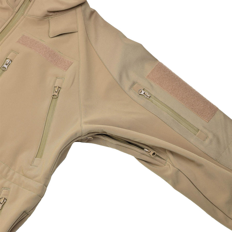 MIL-TEC winddichte wandeljack Soft Shell Stormproof Zips Fleece Liner Coyote