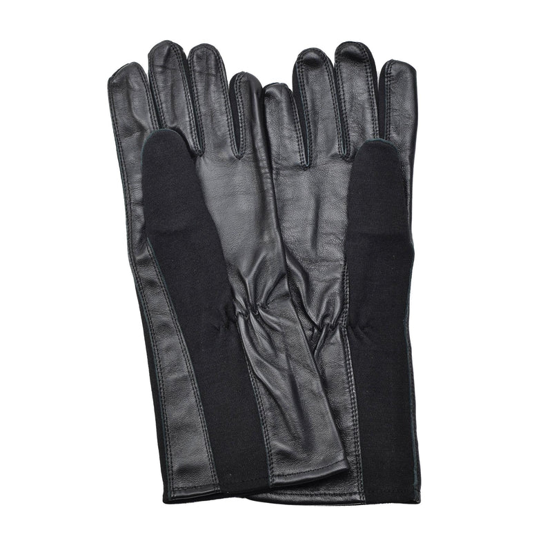 Originele Nederlandse militaire pilootleerhandschoenen warmere hittebestendige aramid nieuw