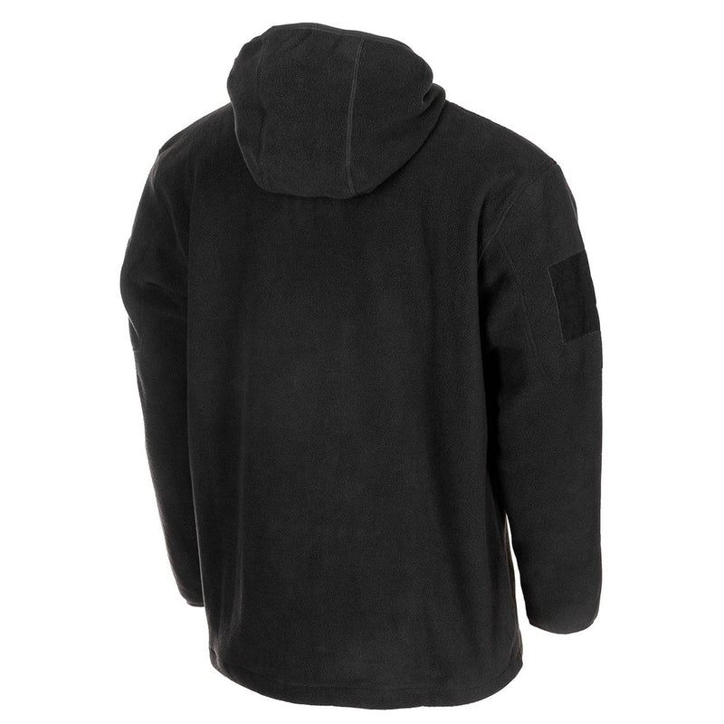 MFH Militaire zwarte tactische fleece jas thermische kap elastische zoomline nieuw
