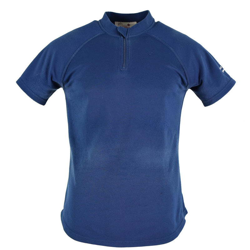 T-shirt original de la police britannique, bleu, matière respirante, fermeture éclair sur le devant