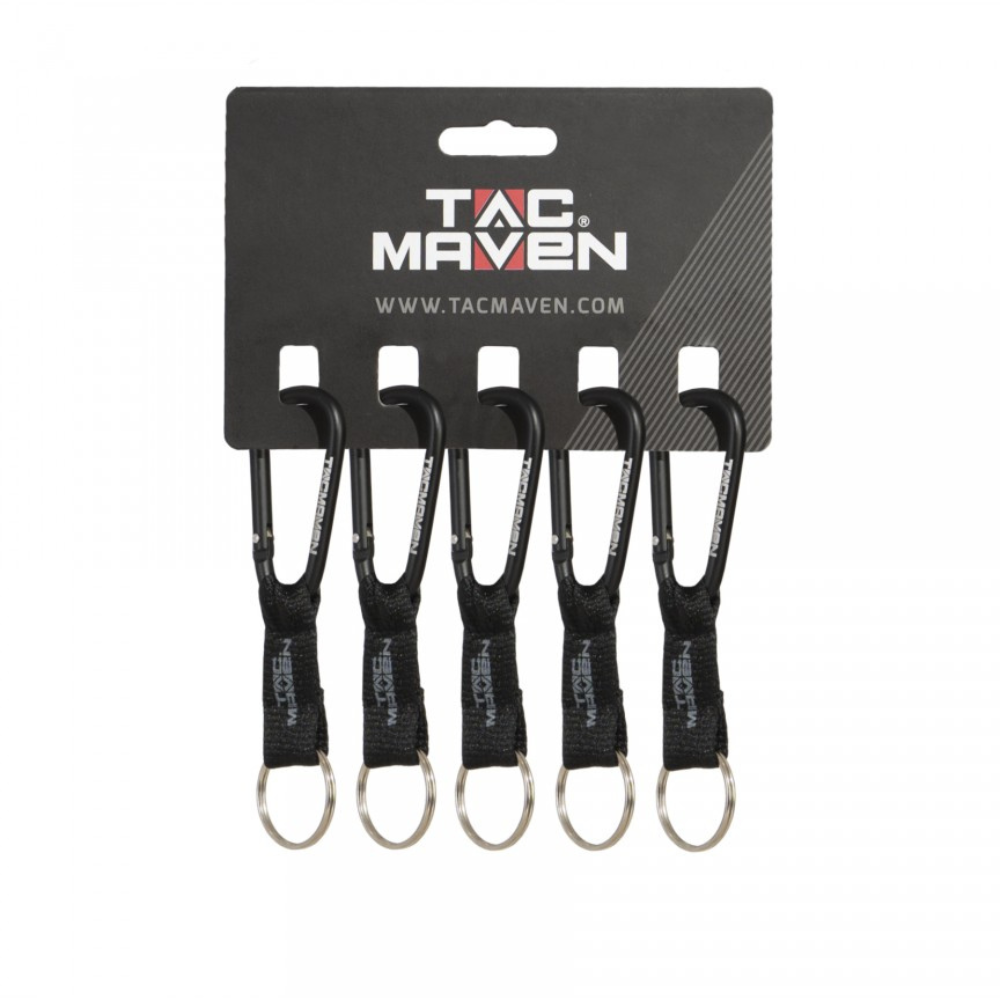 TAC MAVEN 6 mm aluminium karabijnhaken 5-pack outdoor sleutelclips kampeeruitrusting