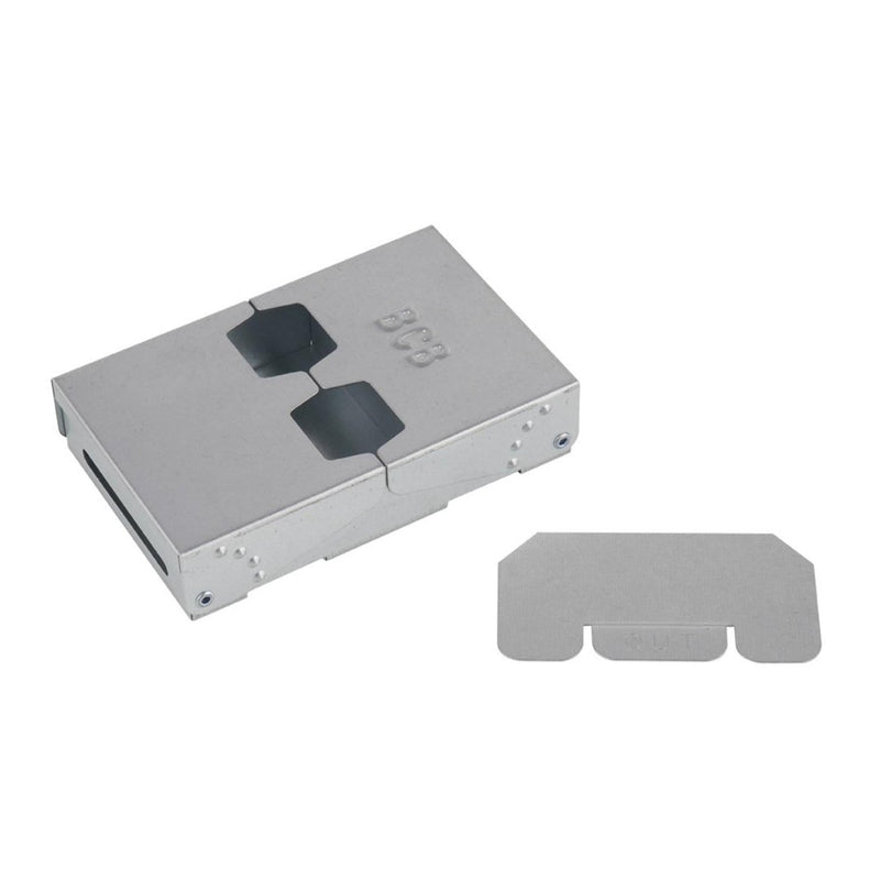 Compact folded BCB FireDragon outdoor camping stove with solid fuel burner and detachable windshield panel