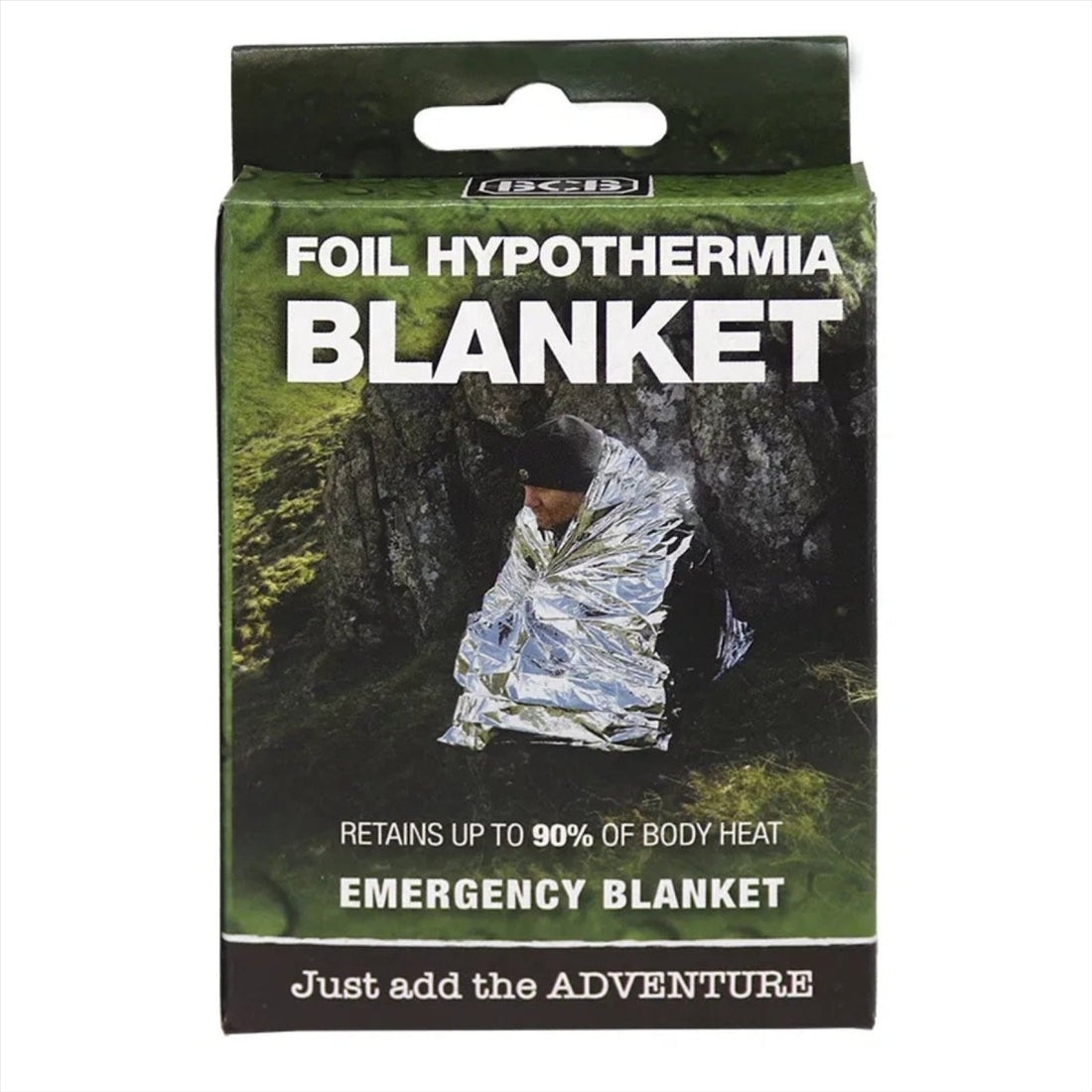 Couverture spatiale d'hypothermie BCB 84x54, couverture d'urgence compacte et légère