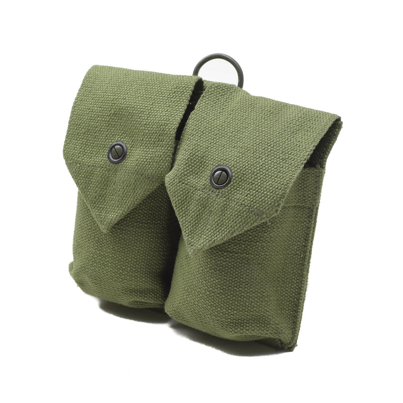 Origineel Noors leger magazine pouch vintage dubbele munitie tas groen canvas nieuw