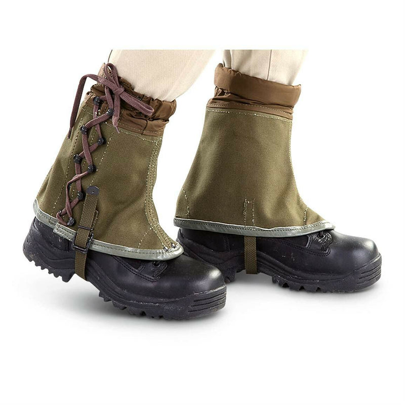 Guêtres de randonnée authentiques de l'armée italienne en toile OD olive surplus militaire M70 combat