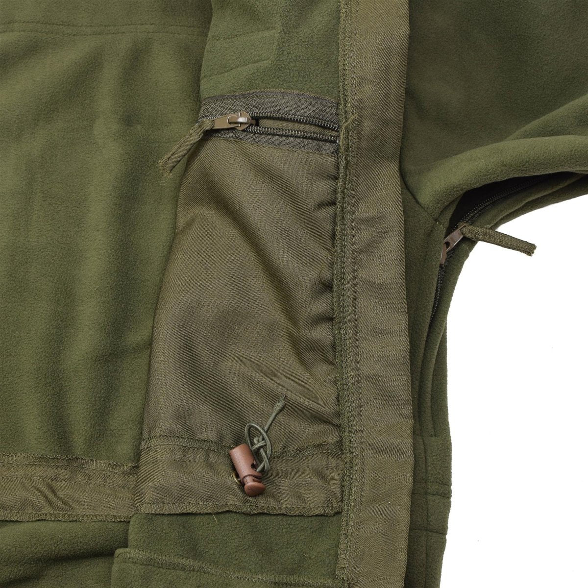 Blochl -merk Oostenrijkse militaire stijl fleece jas hoge nek vol ritssluiting ademend