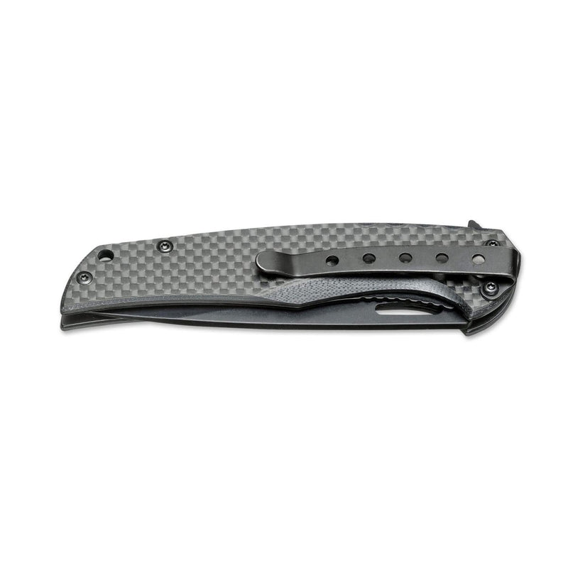 BOKER Black Carbon folding pocket knife 440A stainless steel carbon fiber handle