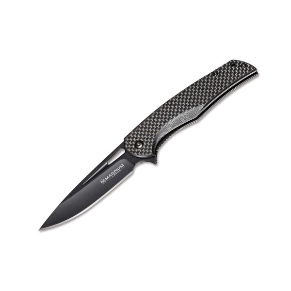 BOKER Black Carbon folding pocket knife 440A stainless steel carbon fiber handle