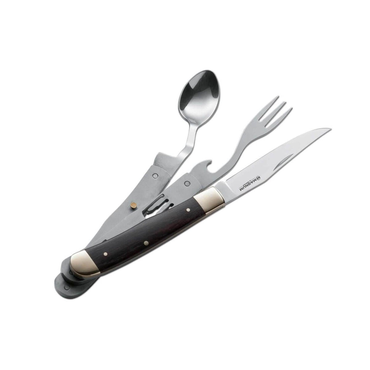 Couverts de poche BOKER Bon Appetite couteau cuillère fourchette 440A acier manche bois