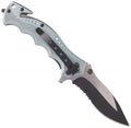 Couteau de poche pliant de marque Boker Hero gris acier inoxydable 440A manche aluminium