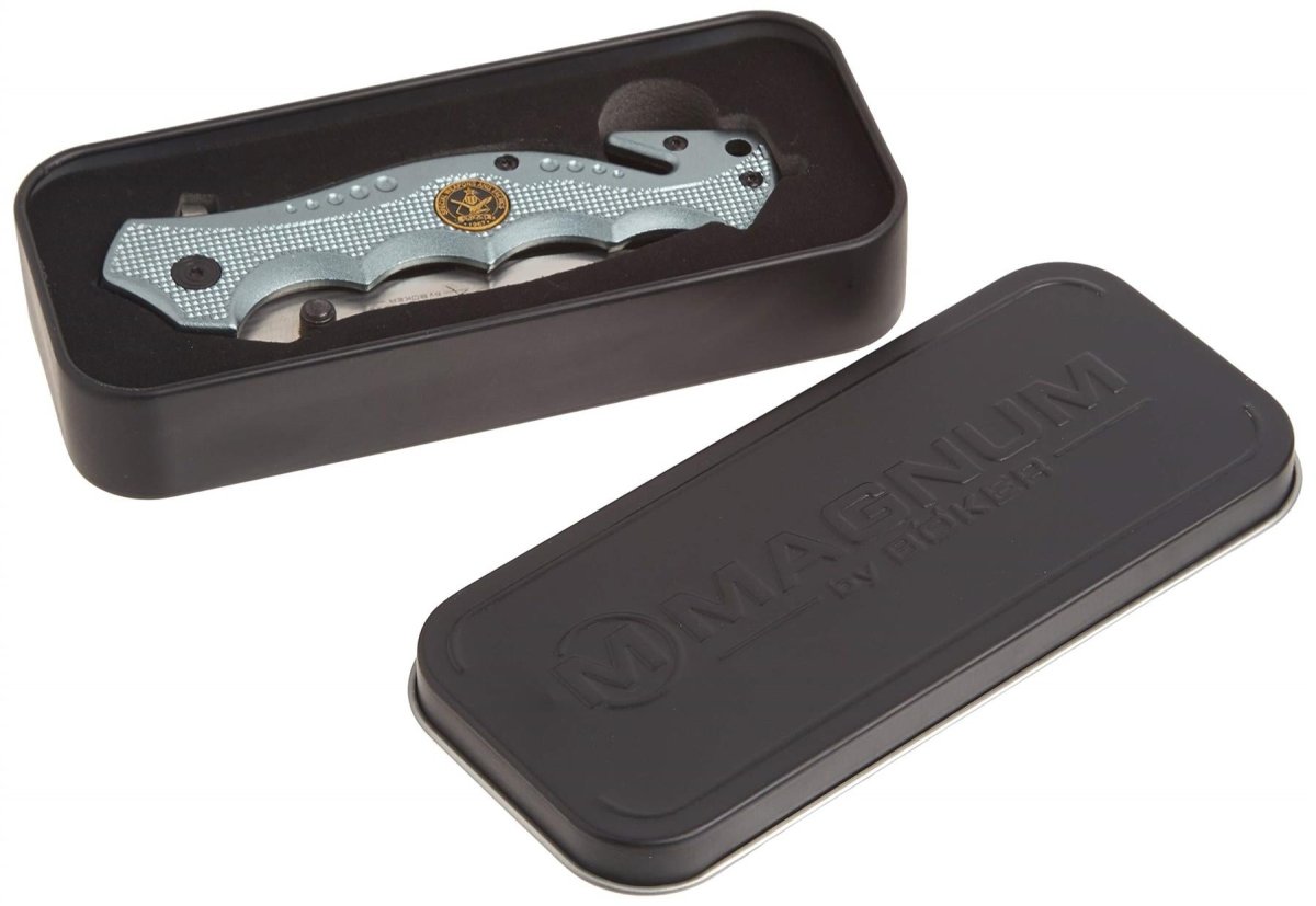 Couteau de poche pliant de marque Boker Hero gris acier inoxydable 440A manche aluminium