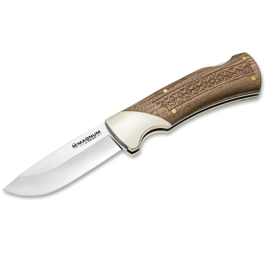 Couteau de poche pliant de marque Boker Woodcraft acier inoxydable 440A manche en bois
