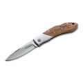 Couteau de poche BOKER Caveman Steel 440A acier non revêtu manche bois décoré