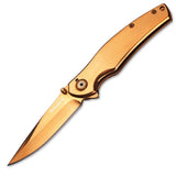 Couteau de poche pliant doigt Boker Gold en acier inoxydable anodisé 440A linerlock