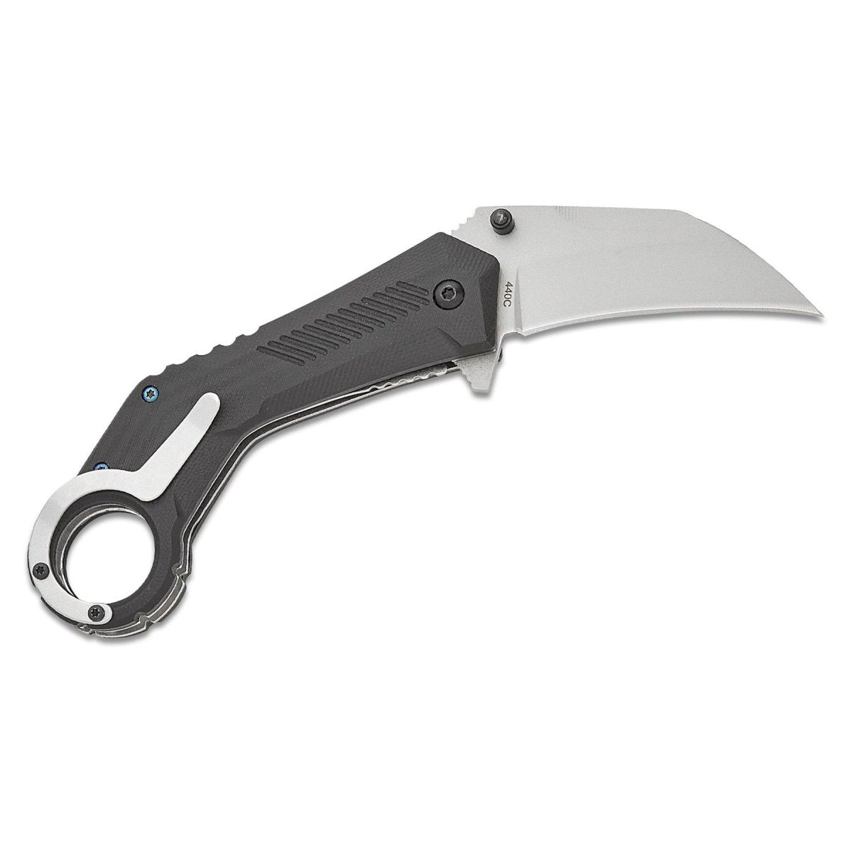 Couteau de poche tactique Boker Magnum Velcon Hawkbill 440C lame en acier manche G10