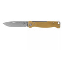 Boker Plus Atlas Slipjoint Pocket Knife Satin Finished Drop Point Brass Handle - GoMilitar