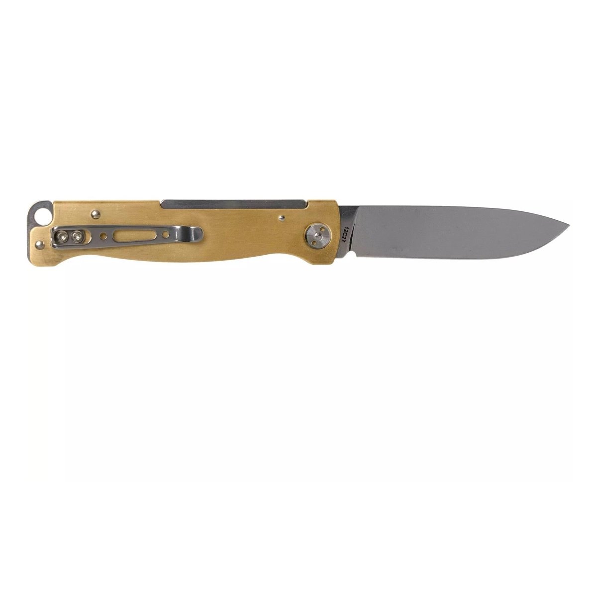 Boker Plus Atlas Slipjoint Zakmes Gesatineerd Drop Point Messing handvat