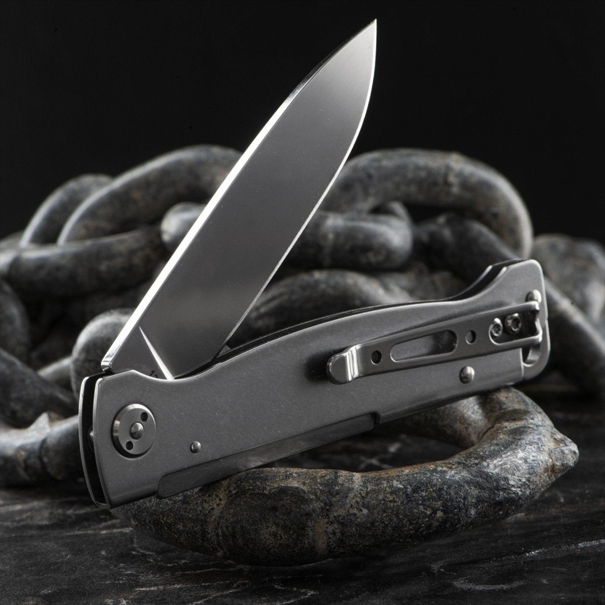 Couteau de poche pliant Boker Plus Atlas SW lame 12C27 manche en acier inoxydable