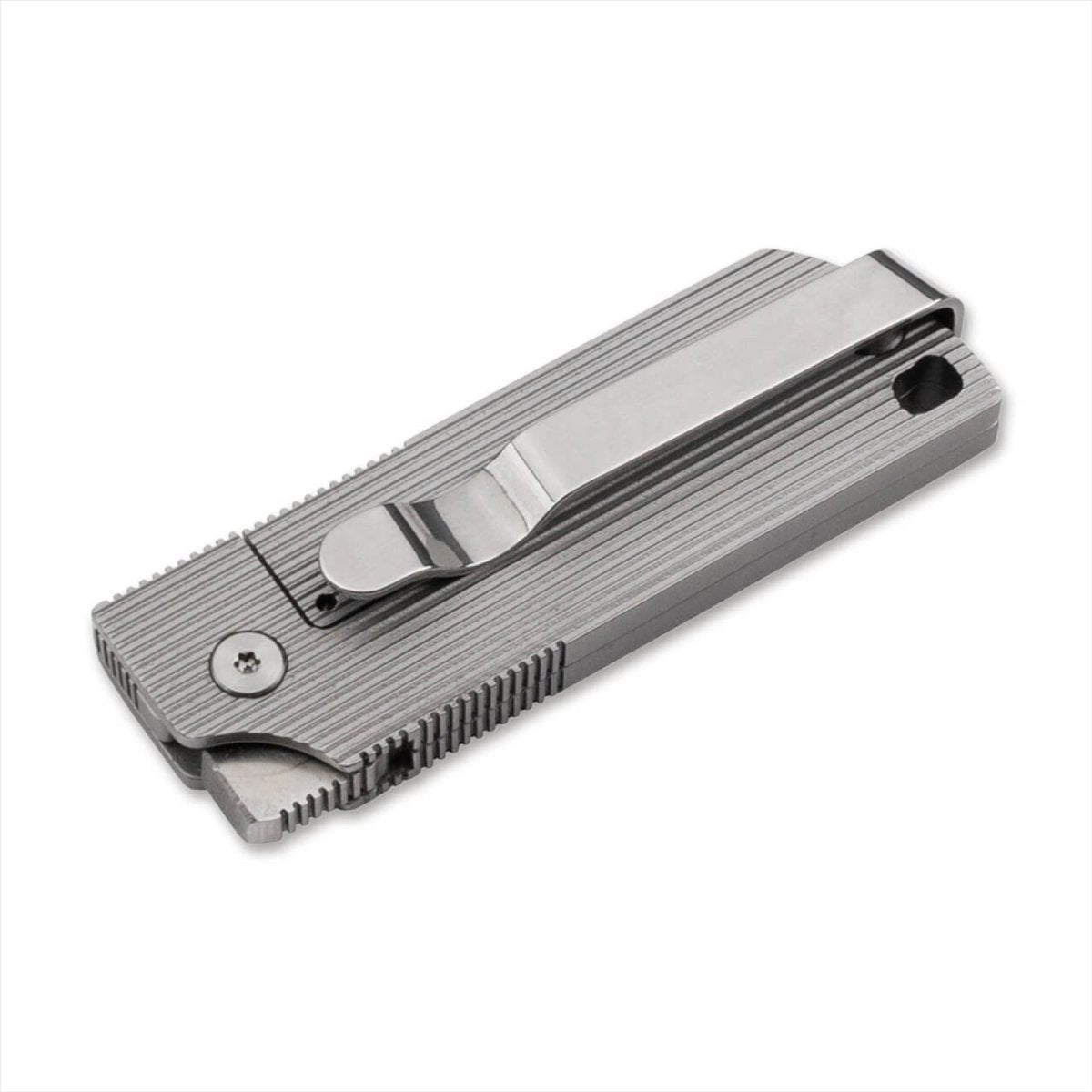 Couteau de poche pliant Boker Plus BabyX lame D2 manche acier inoxydable gris