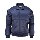 Blue Lambert French Air Forces bomber jacket with quilted liner, windproof design, elastic cuffs, and side pockets.