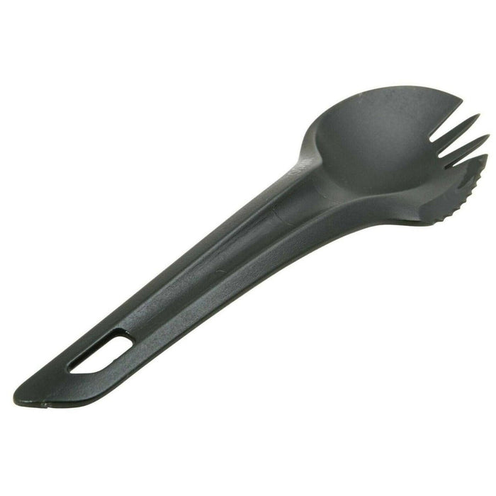 Cuillère légère Wildo vert olive combinant cuillère, fourchette et couteau pour les repas de camping et de randonnée en plein air