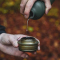 BRS aluminium 1 liter vloeibare brandstoffles lichtgewicht schroef op mondkap olijf nieuw