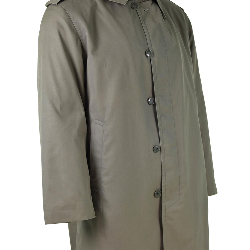 Véritable manteau de pluie militaire français Trench-coat de l'armée Olive imperméable pleine longueur