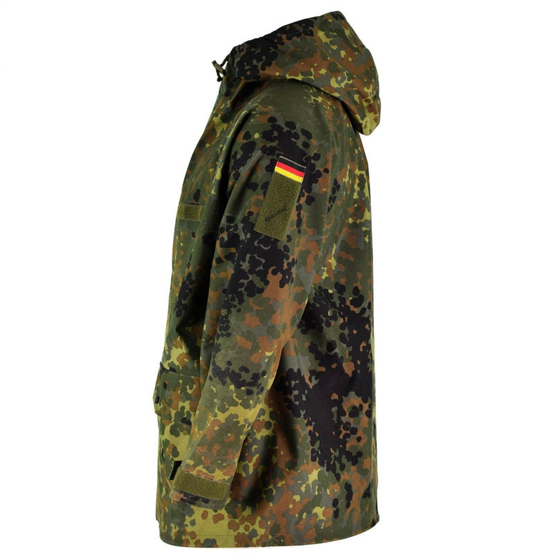 Originele Duitse legerveldjack Goretex Flecktarn Waterdichte regenwiel Parka
