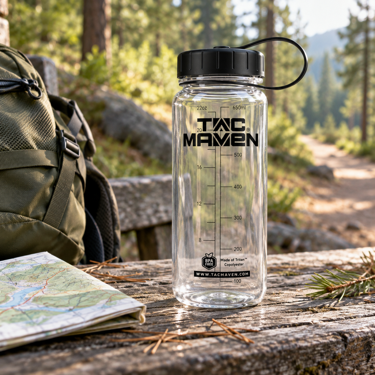 TAC MAVEN Norman Tritan Waterfles 650ml BPA-vrij Outdoor Transparant