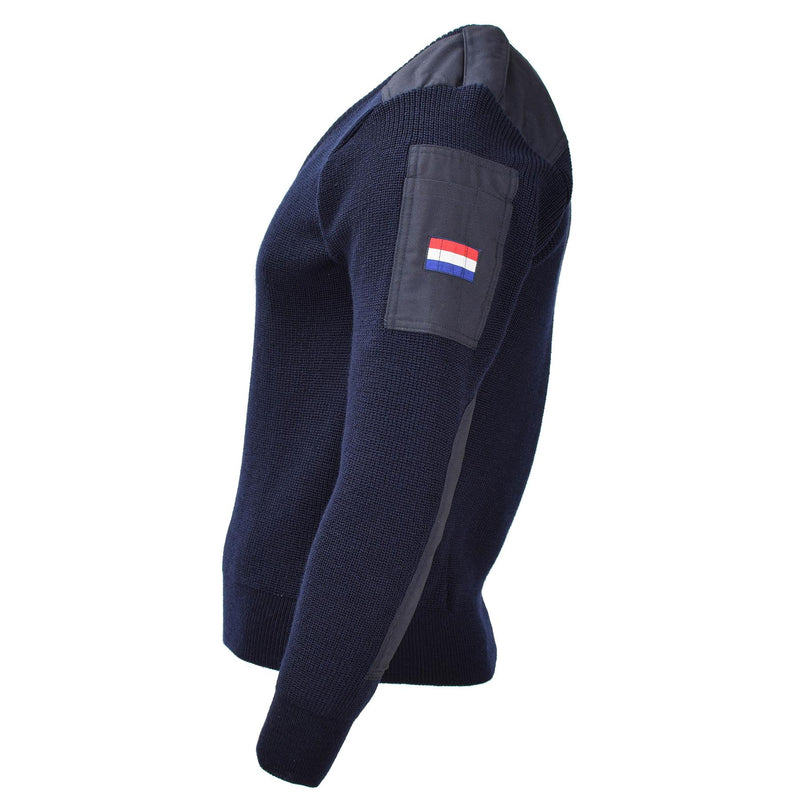 Originele Nederlandse militaire blauwe trui trui wol bodywarmer lange mouw nieuw
