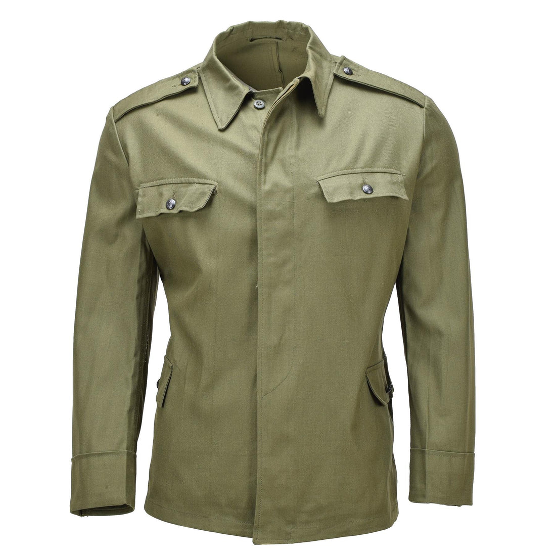 Origineel Roemeens legerwerkjack Militaire veldjas met knoopsluiting olijfgroen