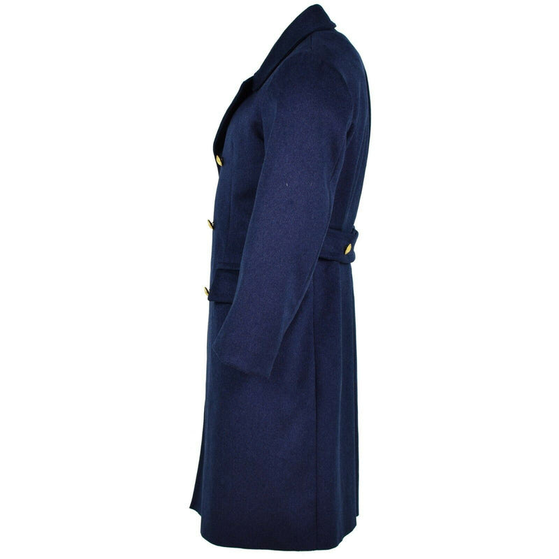 Véritable manteau en laine de l'armée italienne, manteau long bleu d'officier militaire de l'armée de l'air