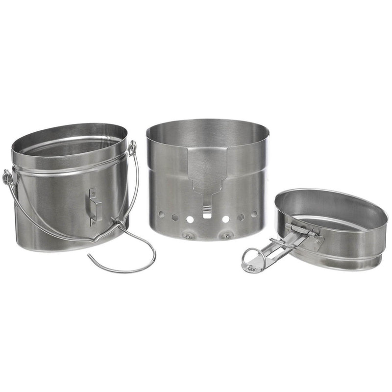 Kit de cuisine Trangia de l'armée suédoise MFH Repro M40 Brûleur de camping en acier inoxydable 1,5 l