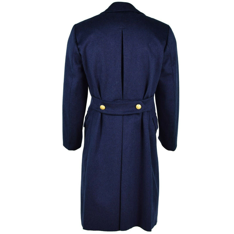 Véritable manteau en laine de l'armée italienne, manteau long bleu d'officier militaire de l'armée de l'air