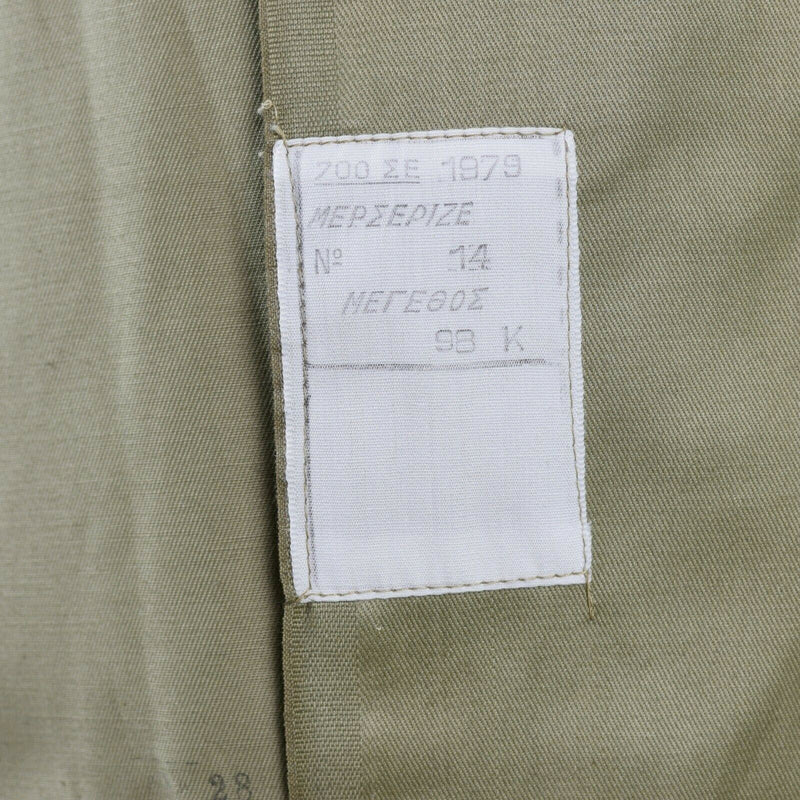 Echte Grieks legerhirt Vermoeidheid Dead Stock Chino Khaki Militaire jas Nieuw