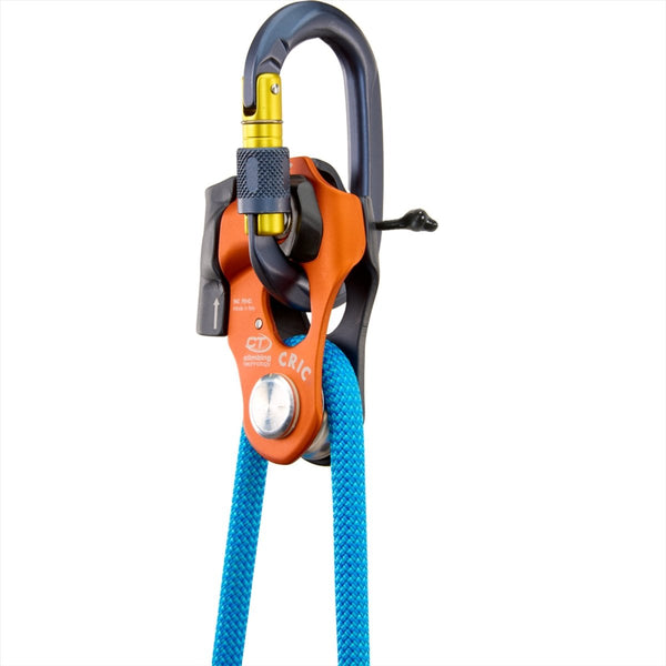 Technologie d'escalade CRIC PROGRÈS CAPTURE PULLEY Aluminium en acier inoxydable orange