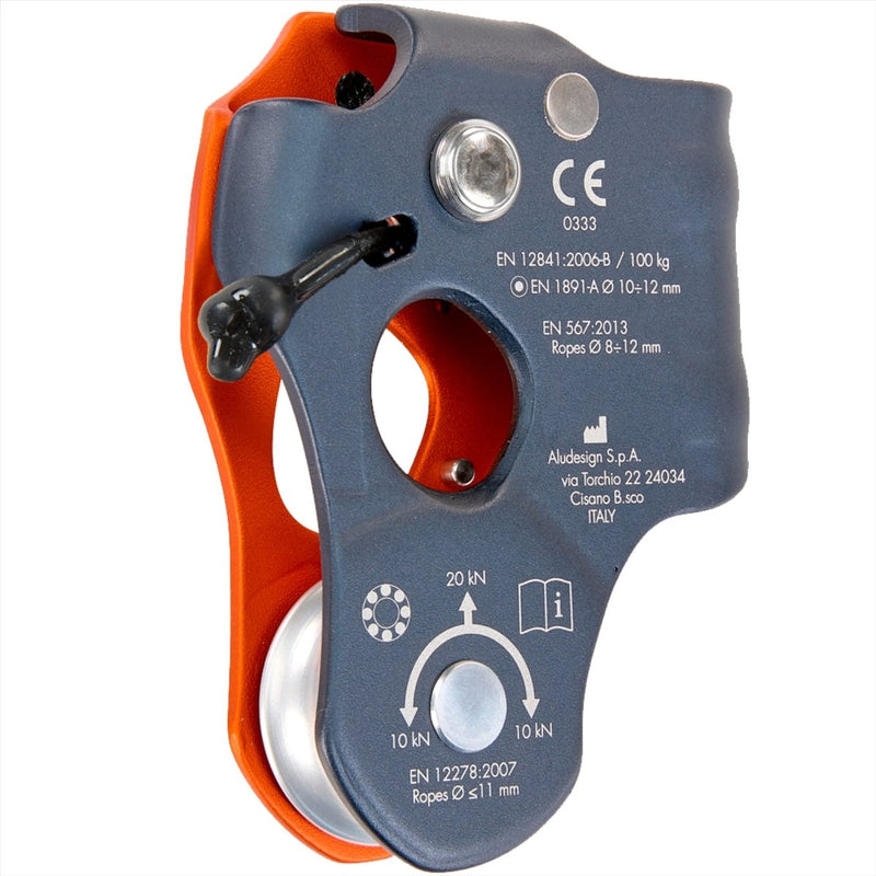Klimtechnologie CRIC Progress Capture Pulley aluminium roestvrijstalen sinaasappel