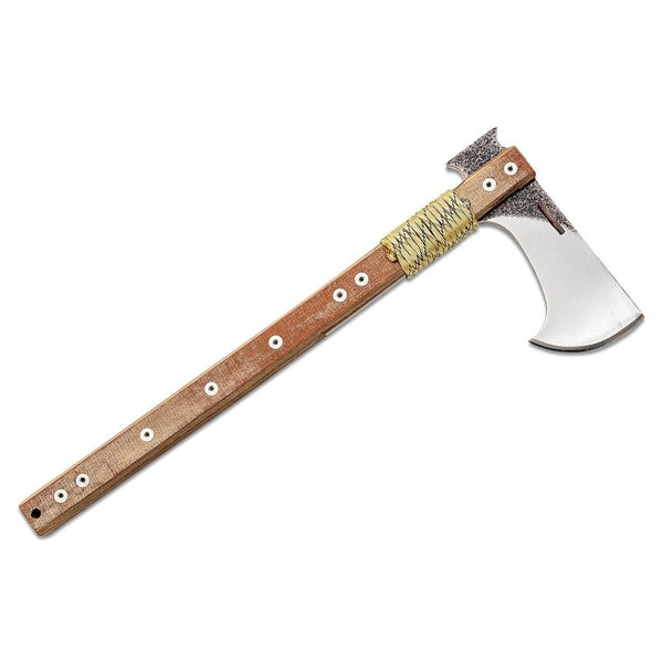 Condor Hawk Axe tactical hatchet with carbon steel blade and wooden handle for outdoor bushcraft and camping use.