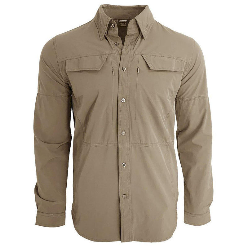Chemise militaire à manches longues TEXAR, coupe ajustée, vêtement durable, chemises militaires classiques