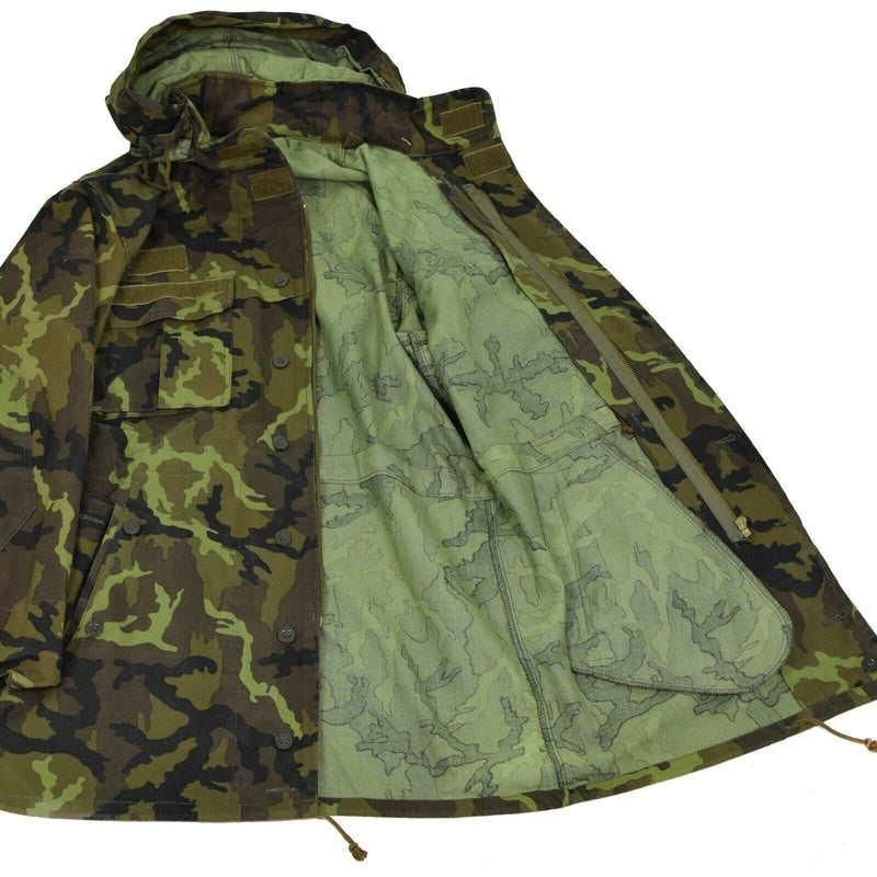 Veste de combat militaire originale de l'armée tchèque CZ 95 camouflage parka à capuche