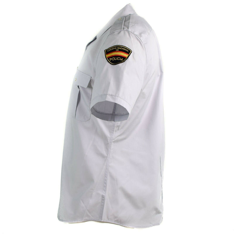 Echt Spaans politiehirt grijze militaire korte mouwen shirts nieuw