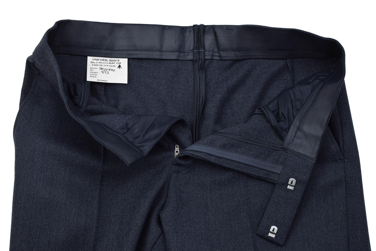 Pantalon de costume militaire britannique original en polylaine, surplus formel bleu