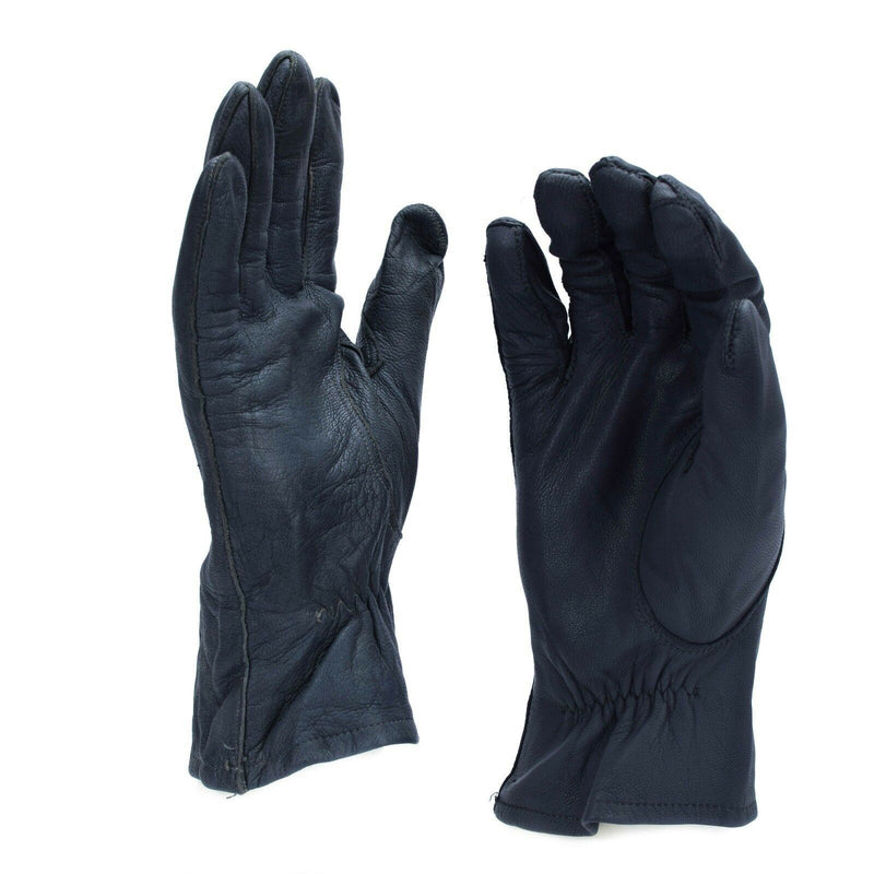 Originele Duitse legerhandschoenen. BW heeft militaire handschoenen echt leergrijs uitgegeven