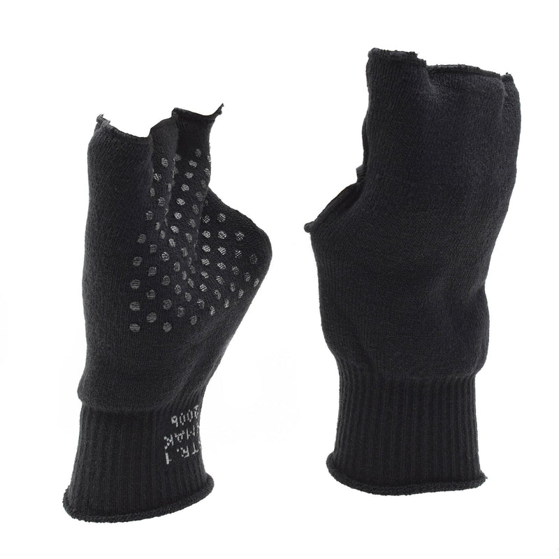 Originele Deense militaire zwarte handschoenen warmere vingerloze niet-slip palmleger nieuw