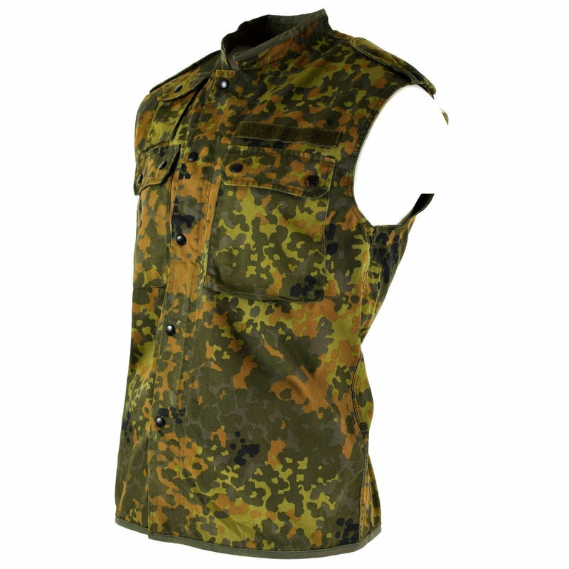 Gilet de combat tactique original de l'armée allemande avec fermeture éclair flecktarn camouflage BW