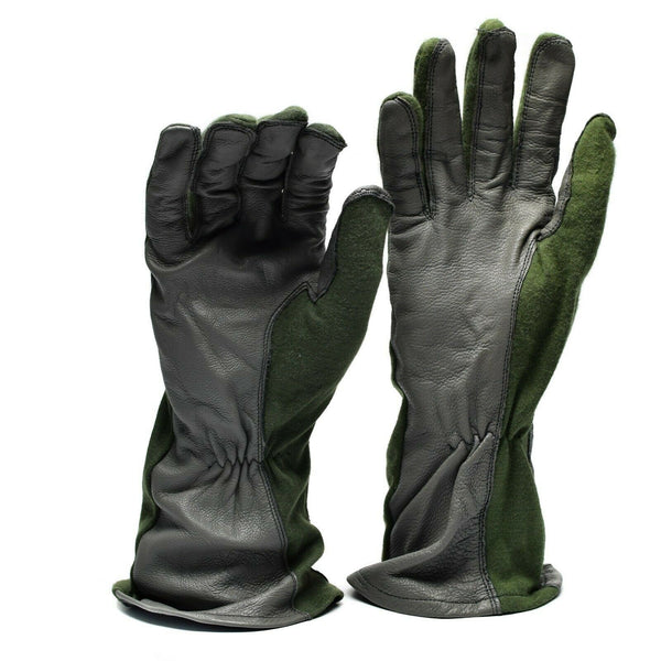 Echte Nederlandse leger gevechtshandschoenen leer Aramid Fiber Airforce Militaire Nomex OD