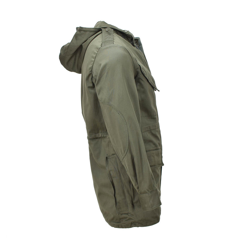 Véritable veste militaire belge olive field troupes BDU parka à capuche vintage NEUF