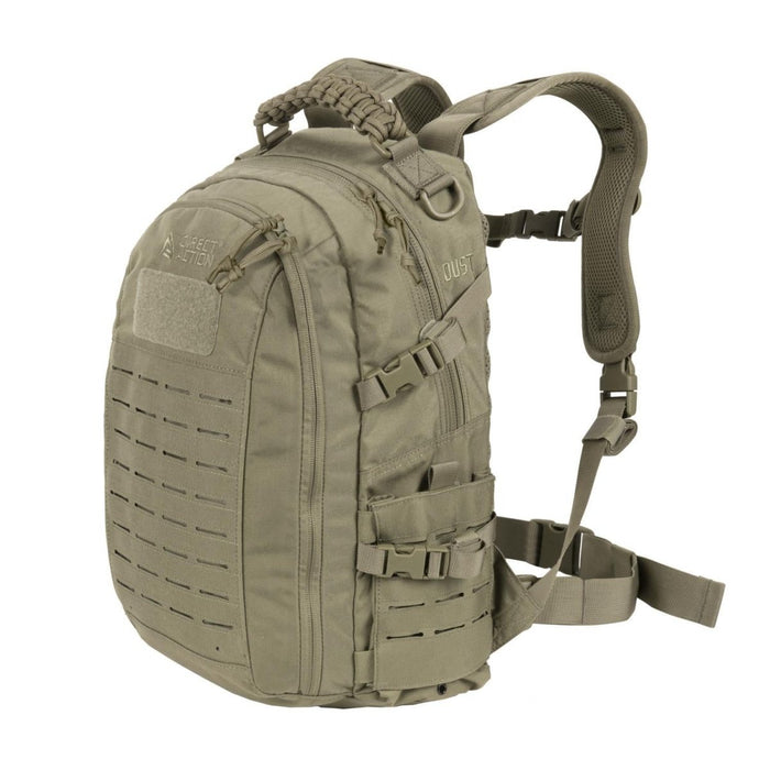 Sac à dos tactique Direct Action Dust 20 L en vert adaptatif avec MOLLE découpé au laser, bretelles rembourrées et tissu Cordura 500D durable