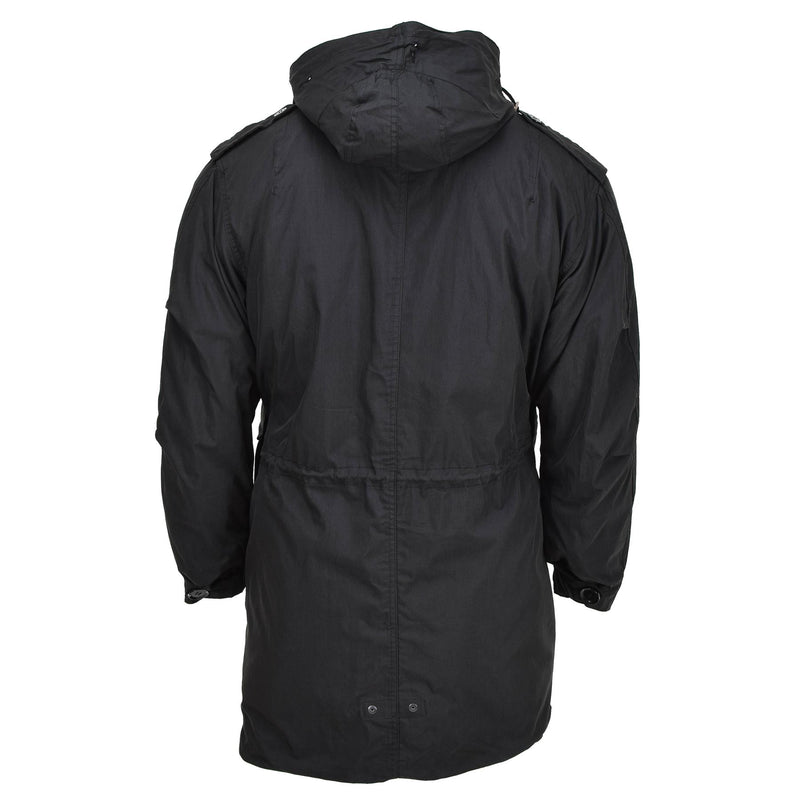 Parka style militaire américain de marque MIL-TEC M51 avec capuche et doublure matelassée noire NEUF