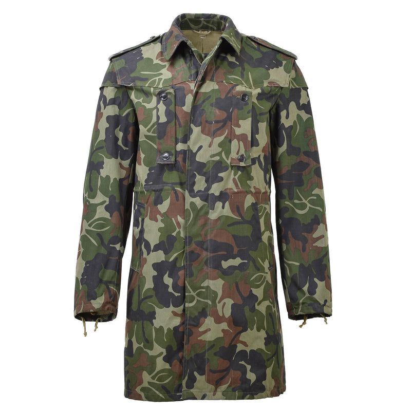 Parka militaire roumaine originale M93 camouflage feuille veste longue à capuche tactique NEUF